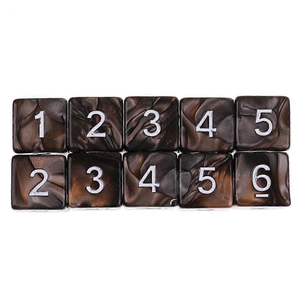 10PCS D6 Polyhedral Dice Bundle for DND Party Game Prop