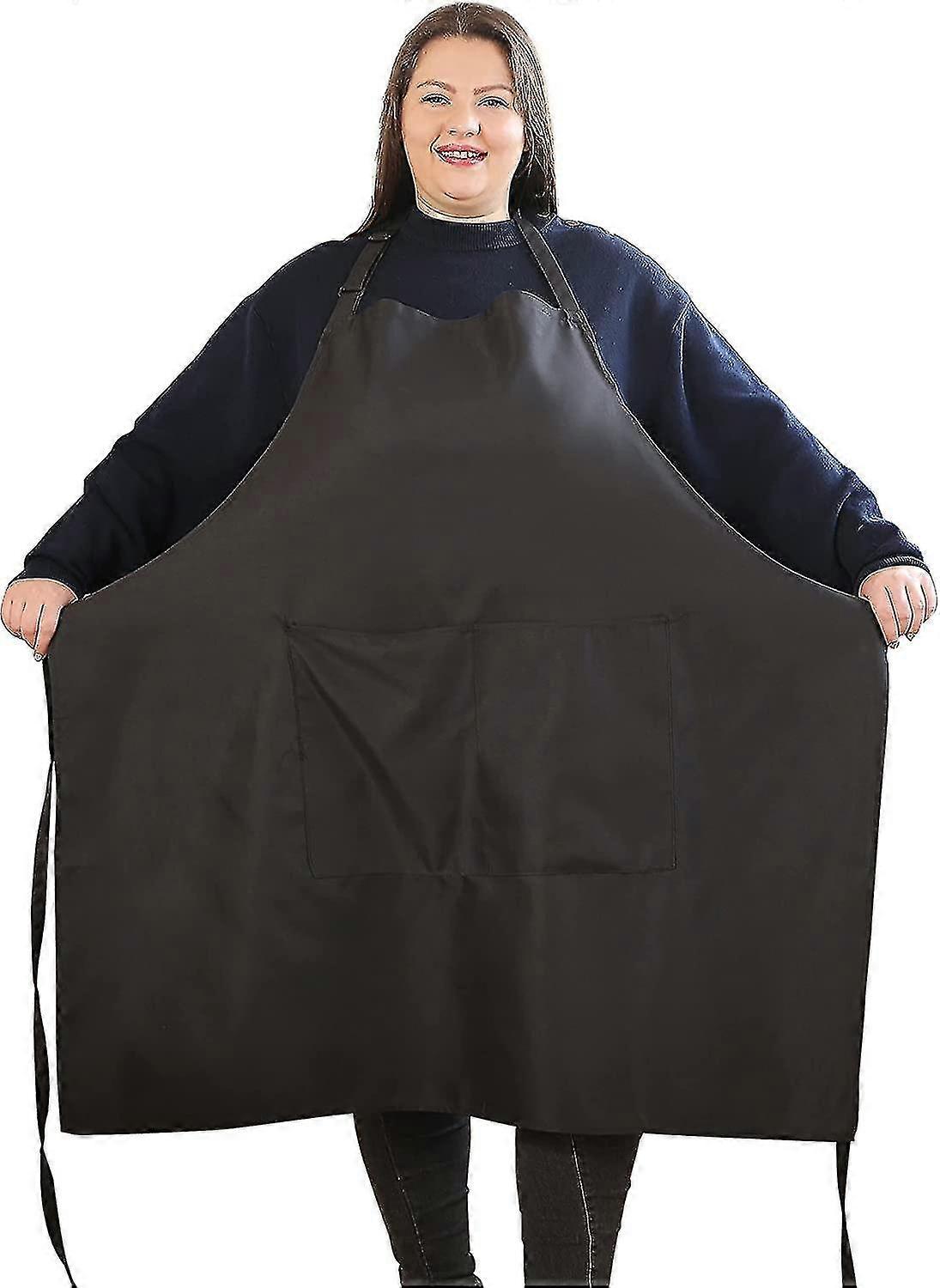 Adjustable Plus Size Kitchen Apron with Pockets, Long Durable Baking Cooking