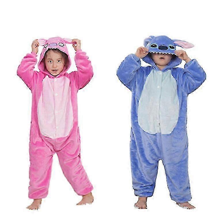 ブルーボーイステッチ漫画動物ワンピースパジャマ、パフォーマンスコスチューム、子供服