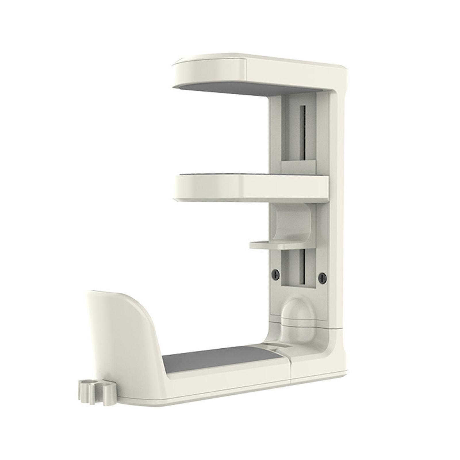Rotating Headsets Stand With 360 Degree Rotatable Mount, Secure Grip For Gaming Headsets Under Desk Headphone Hangers   off white
