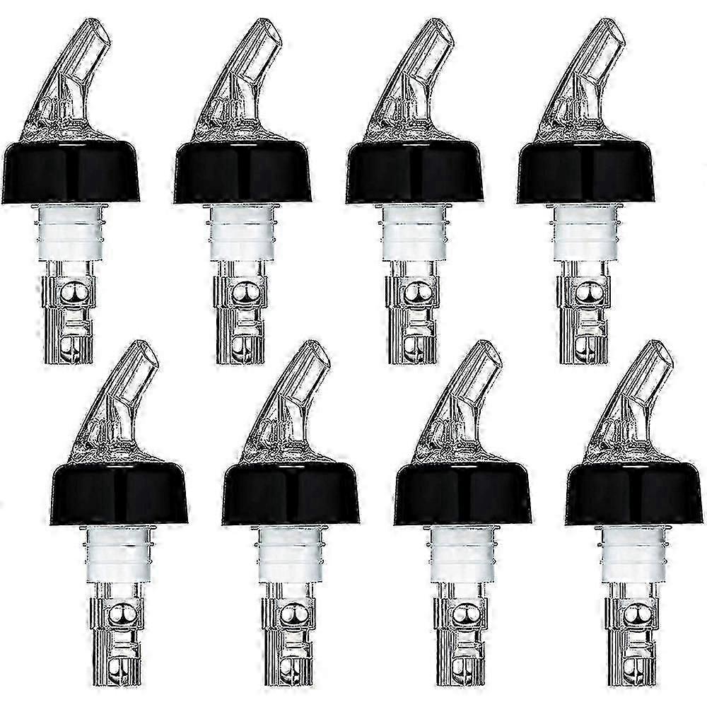 8Pcs Automatic Measured Bottle Pourer with Spout & Collar for Liquor Bottles