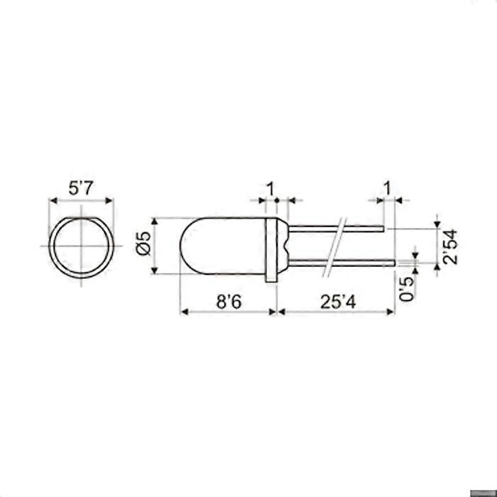 LED 3 mm - ELECTRO DH - Pacote com 100 - Cor verde - Misto - Dimensões 3 mm