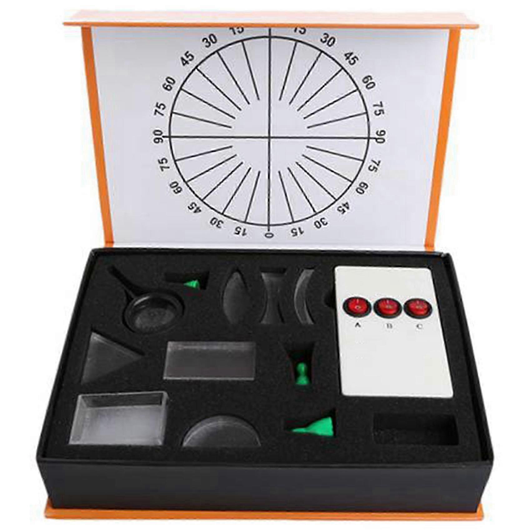 Scientific Experiment Kit with Triangular Prism Laser-Lamp and Convex-Concave Lens Set