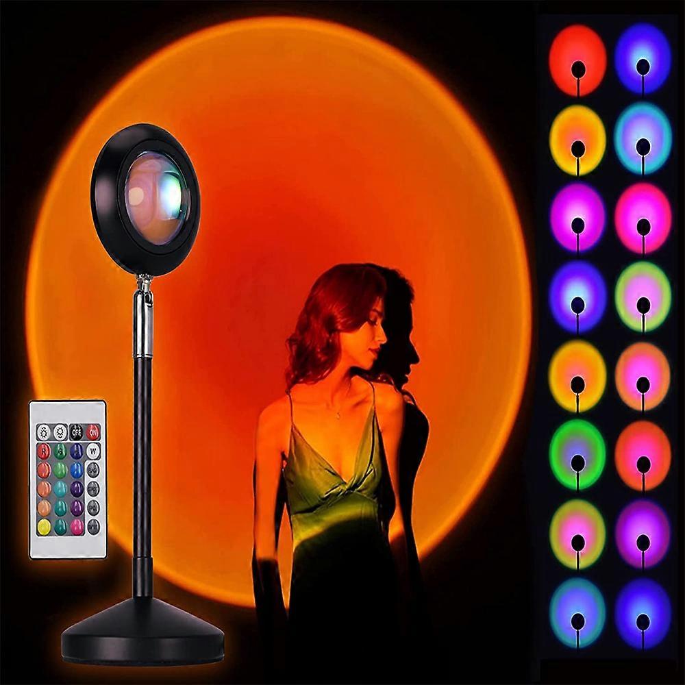 Sunset Lamp Projector for Photography, Romantic Visual LED Light with 16 Colors Brightness Adjustable, High-Quality Material Sunset Light with Remote