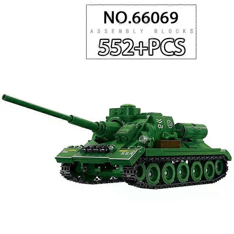2024 WW2 Militaire Soviétique Tank Building Blocks SU-100 Tank Destroyer Modèle Arme Tank Briques Armée Soldat Jouets Pour Garçon Cadeaux Ensemble
