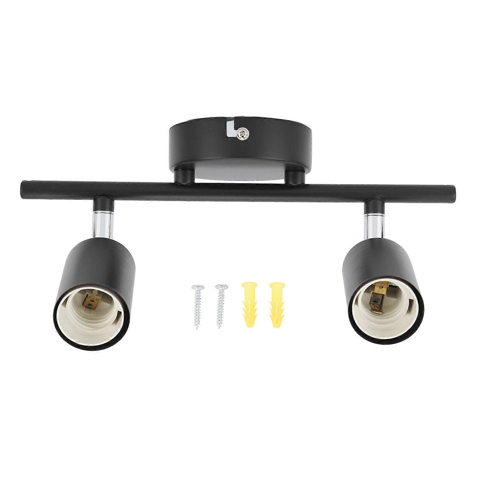Flush Mount Ceiling Track Light Holder 2 Light Rotating Adjustable Lampholder for E27 Bulb LED Bulbs