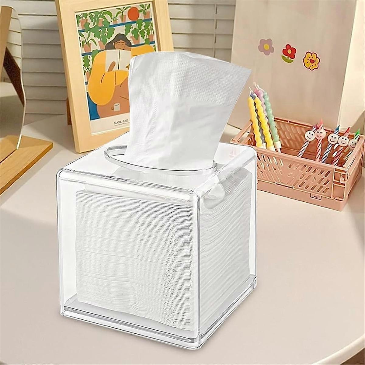 Tissue Box Cover Square, Clear Acrylic Tissue Box Holder
