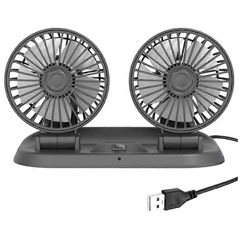 Car Fan Truck Strong Wind USB Interface Double-Headed Electric Fan