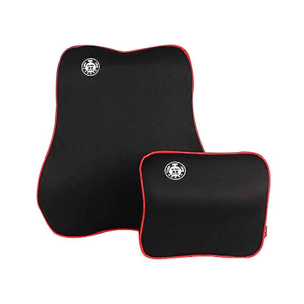 2pcs Car Headrest Neck Pillow Memory Lumbar Support Set Soft Breathable Auto for Seat Cushion Protector