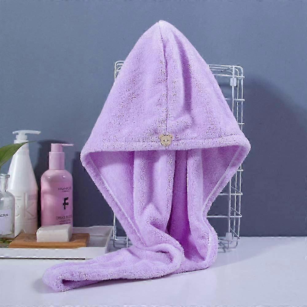 For Super Absorbent Drying Caps Towel Wrapped Coral Fleece Hair Drying Cap Quick-drying Turban