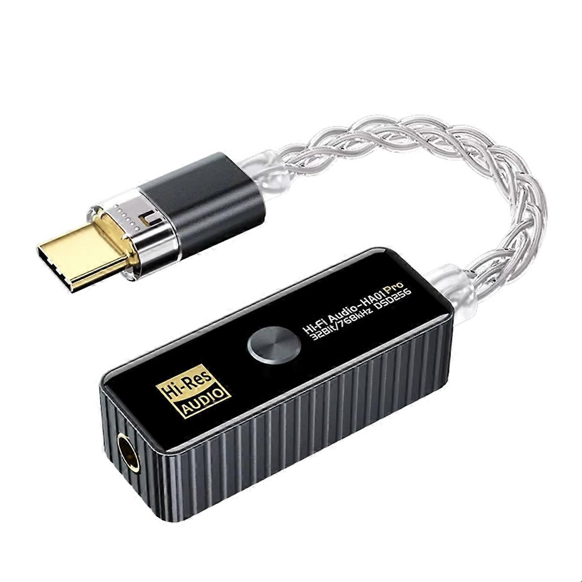 Audio Adapter Portable Dual Chip CS43198+CT7601 USB HIFI Black Gray