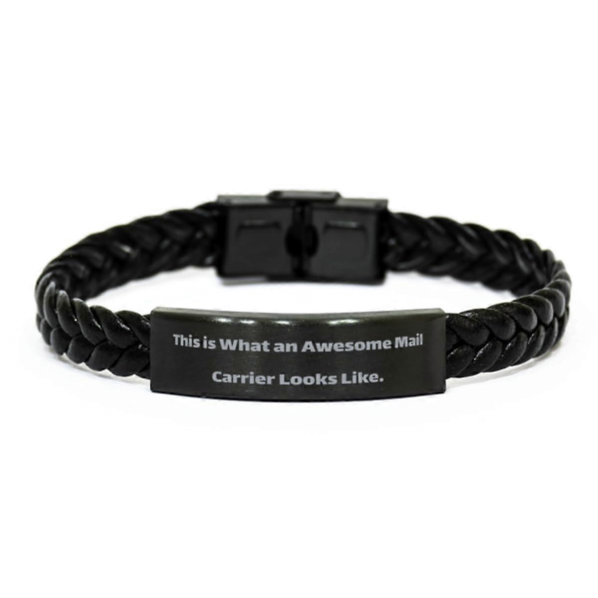 Love Mail Carrier Gifts - Braided Leather Bracelet for Mail Carrier Birthday, Unique Design, Durable Material, Adjustable Size
