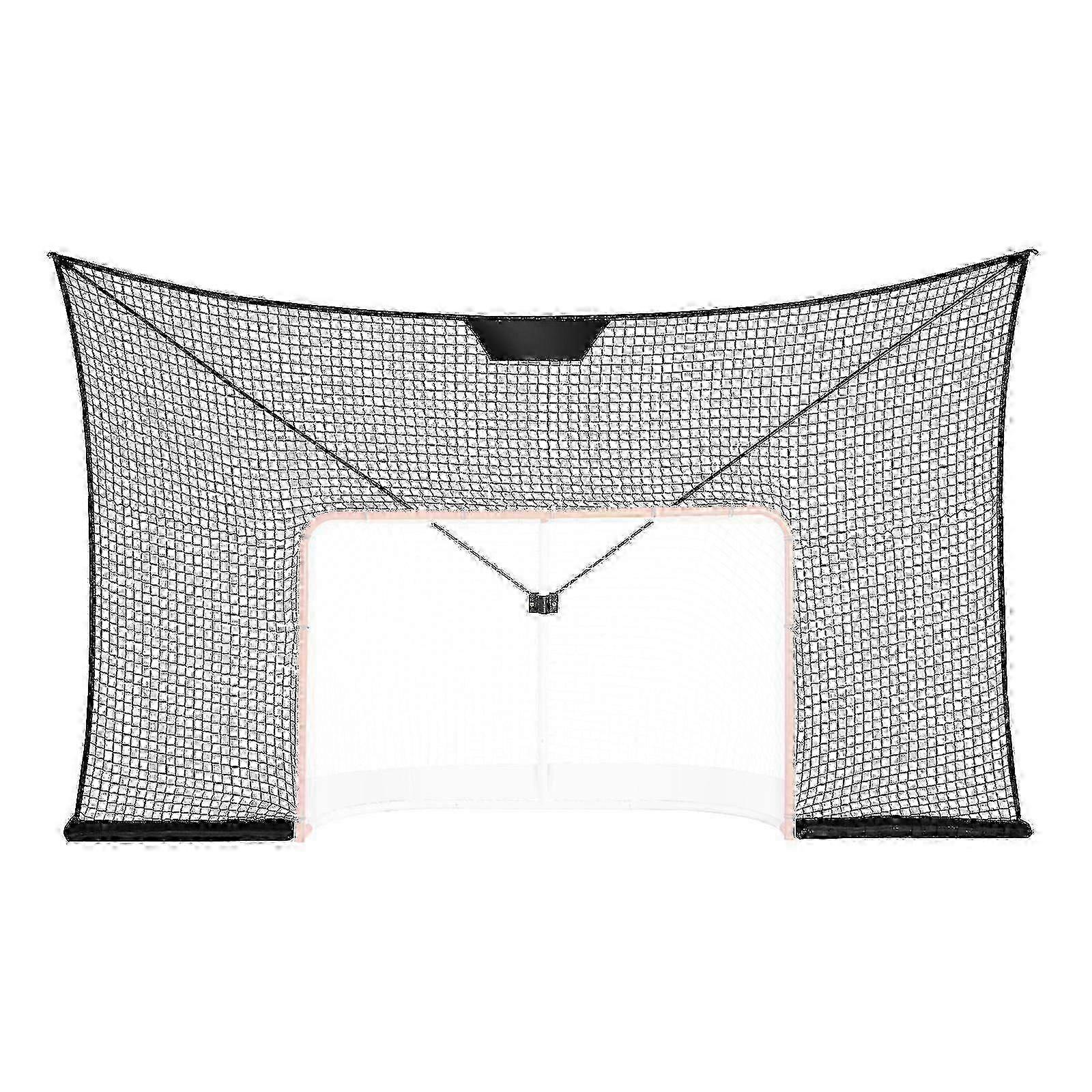 Hockey Goal Backstop Net, Street Hockey Sports Backstop Netting, 12x7 FT Large Size Target Net, Easy Assemble, Black_Featured Gift