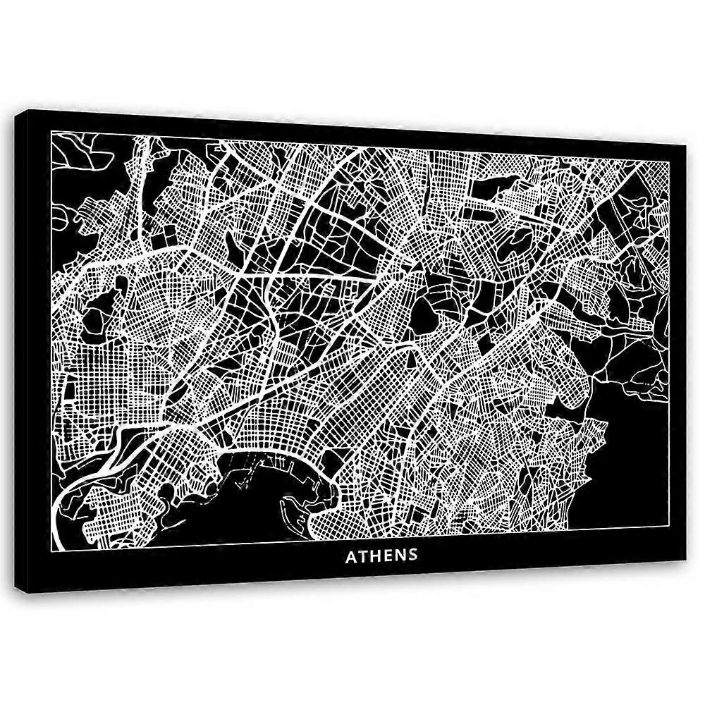 Leinwandbild, Athen - Stadtplan - 60x40