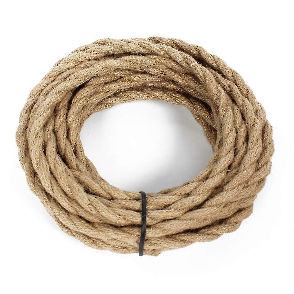 32.8ft Hemp Rope Covered Lamp Twisted Wire, Vintage 18 Gauge 18/2 Industrial Electrical Cord for Retro DIY Projects