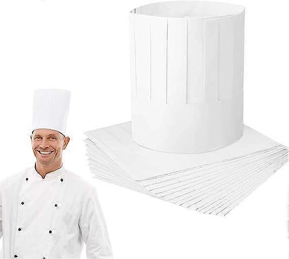 20Pcs Disposable Toque Paper Chef Hat Adjustable White Toque for Cooking Kitchen Restaurant Bistro Bar Adjustable Size