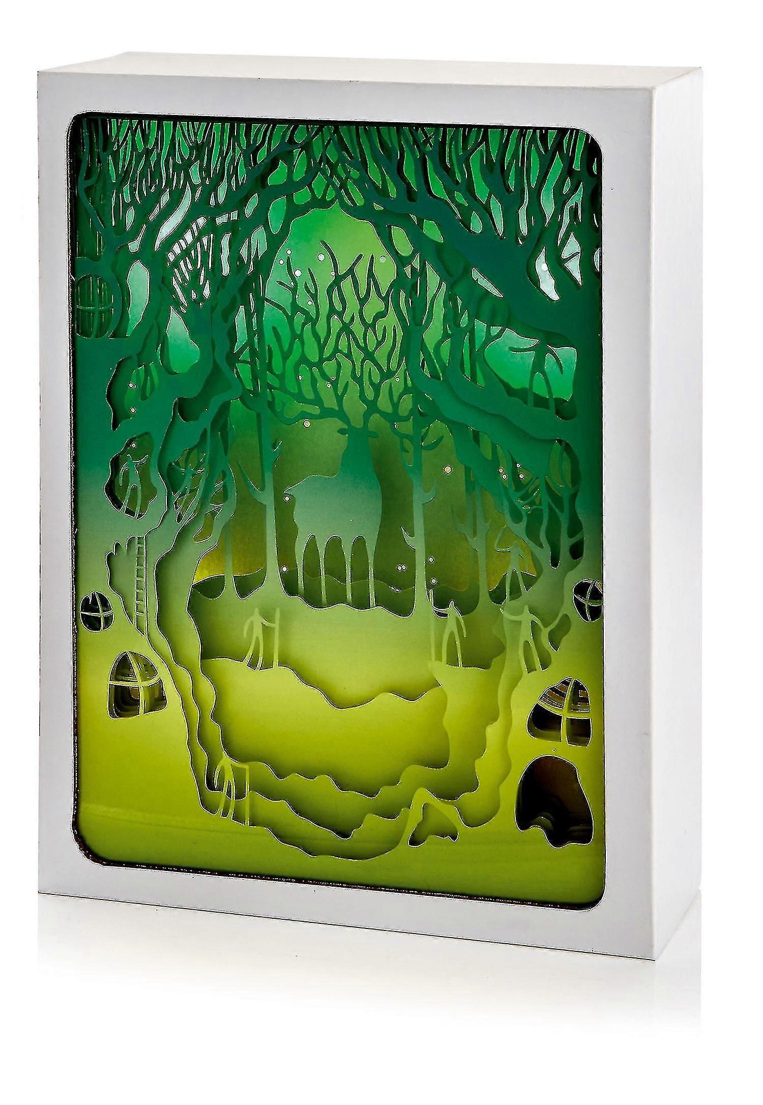 Trixes 29cm Led Christmas Reindeer Scene Decoration Rectangular Cuboid