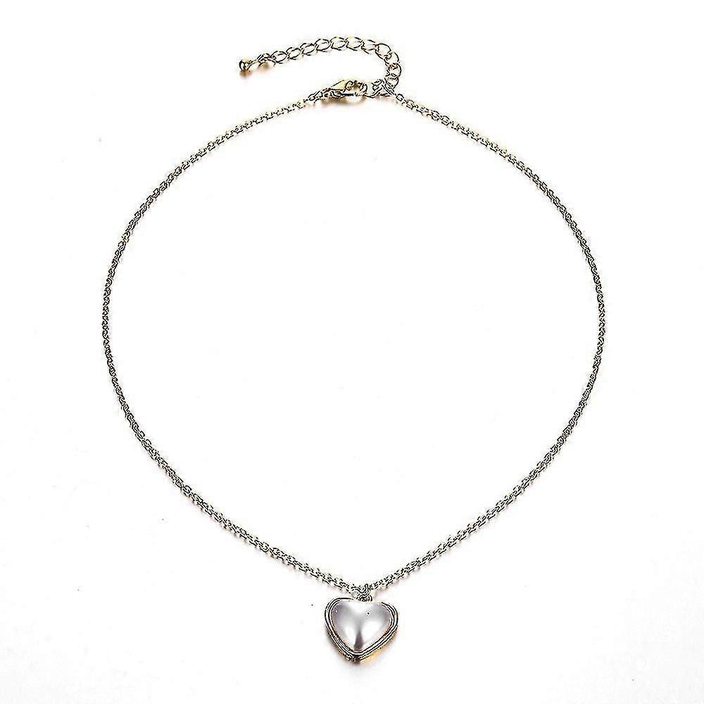 インズパールシリーズ レッド 人気気質 メタル ハート インレイド ラージ ネックレス