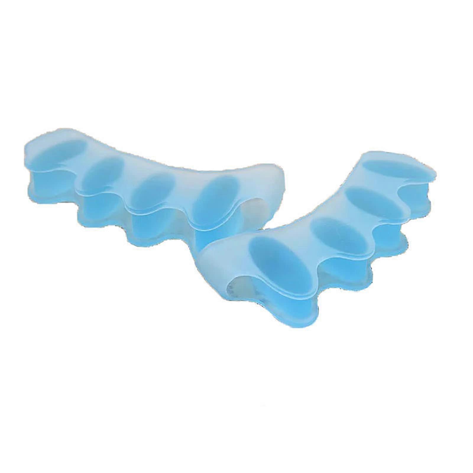 Gel Toe Separators Bunion Corrector 4pc Orthopedic Splint for Hallux Valgus Big Toe Straightener Blue Child Size