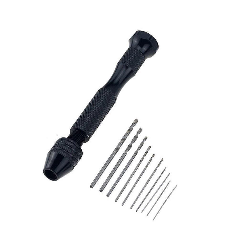 Woodworking Industry Drill Bit 1 Set Twist Drill Bit Miniature Aluminum Hand Drill Bit Keyless Chuck Reamer Clamp Black