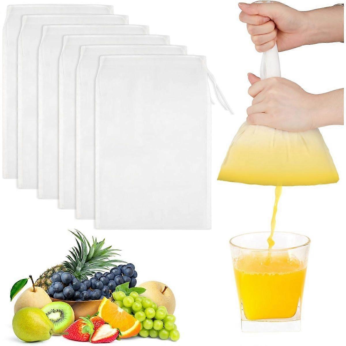 filter cloth - fine weave filter cloth - nylon filter bag - nut milk bag - reusable - with drawstring - for nut milk, cheese, coffee, yoghurt, juice -