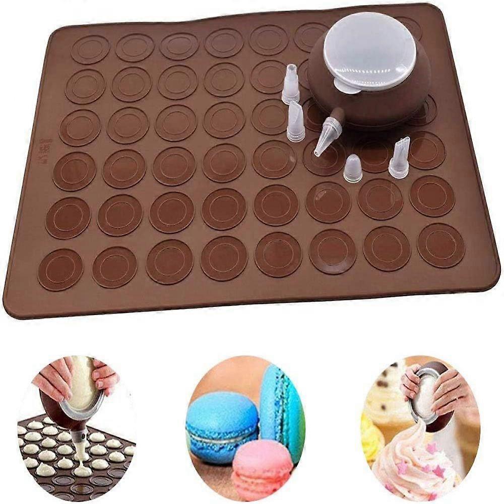 Macaron Baking Mold Silicone Dark Brown 38 x 28 cm