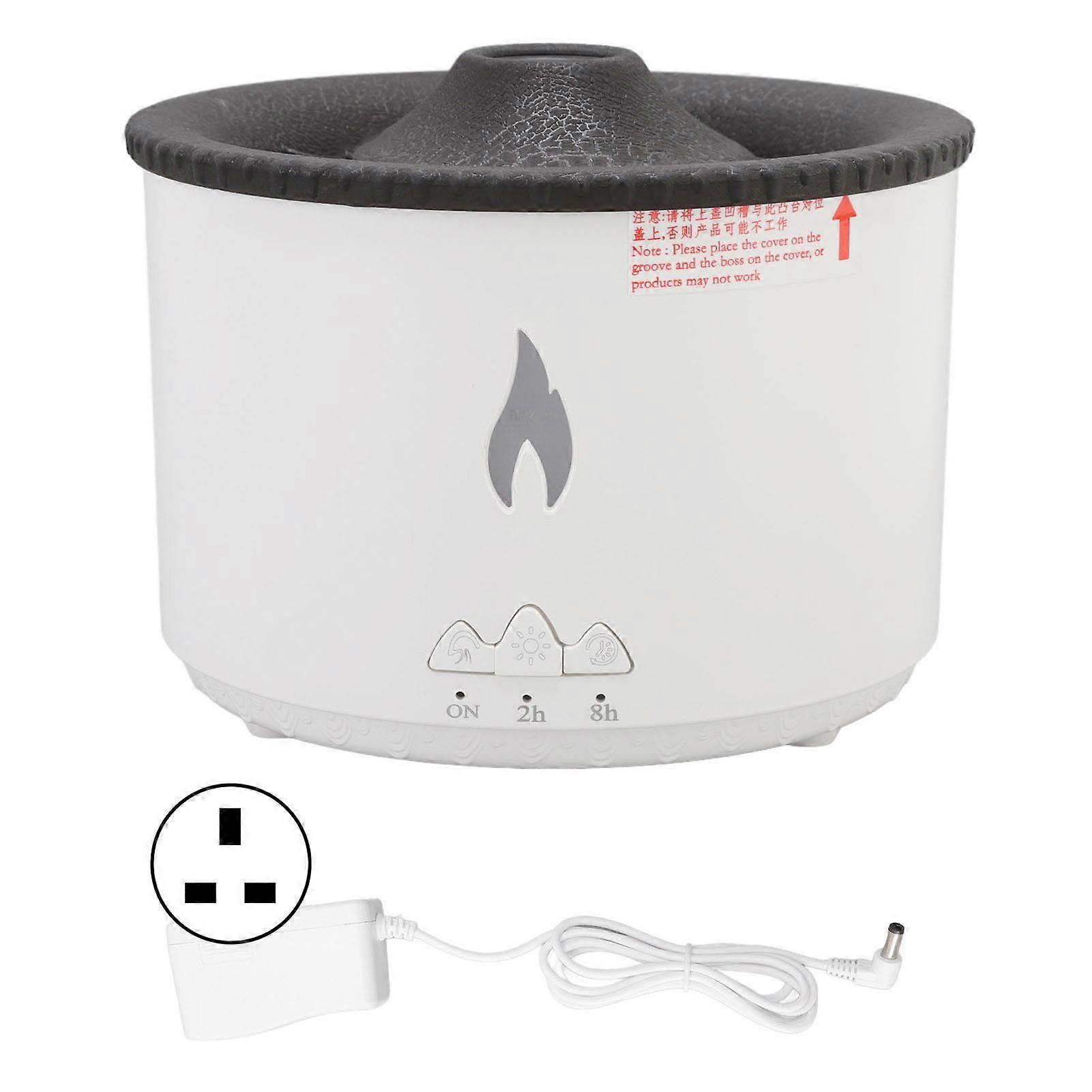Aroma Diffuser Seajelly Atomizing Home Spitting Smoke Ring Humidifier with Flame Light Black Crack