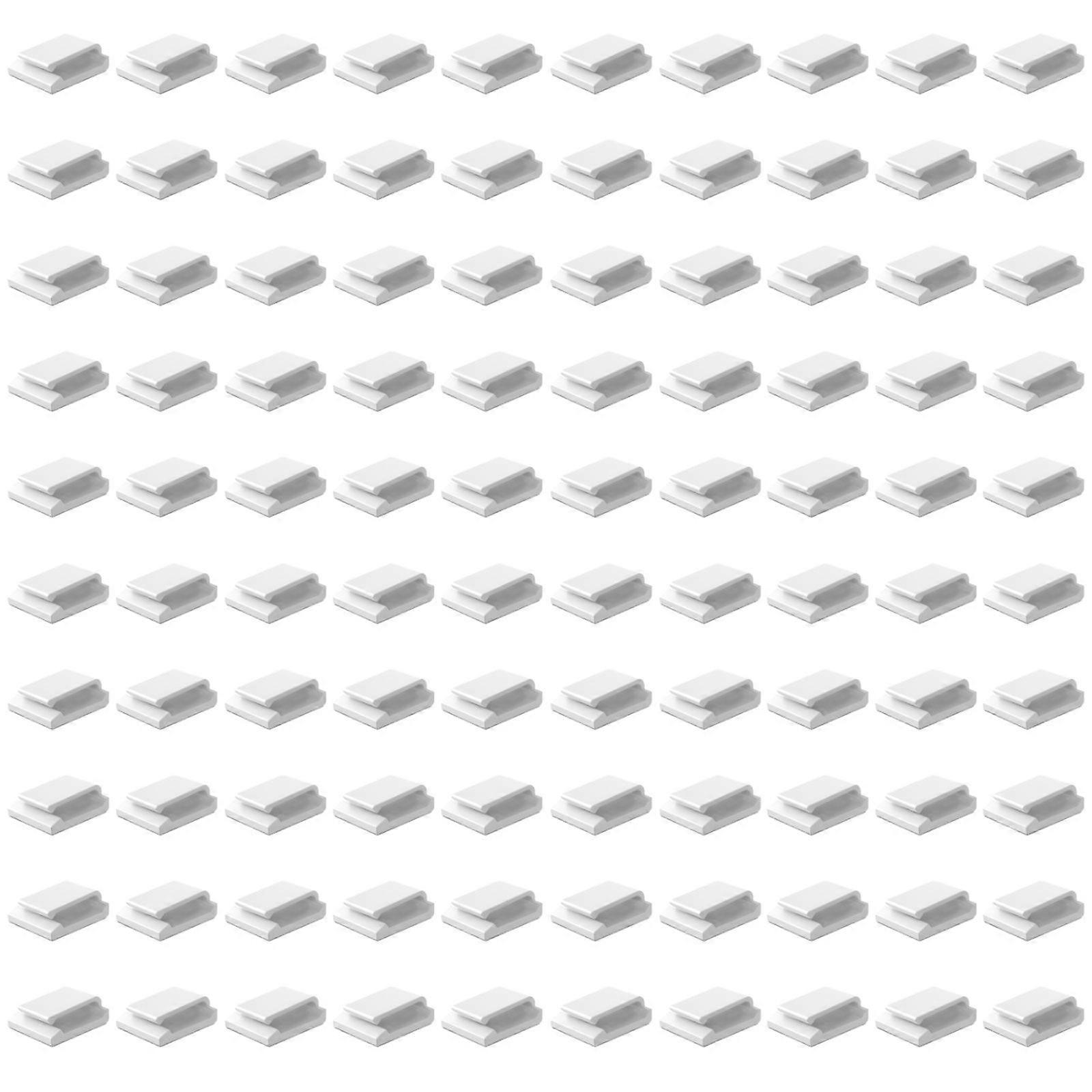 100 witte zelfklevende platte kabelklem