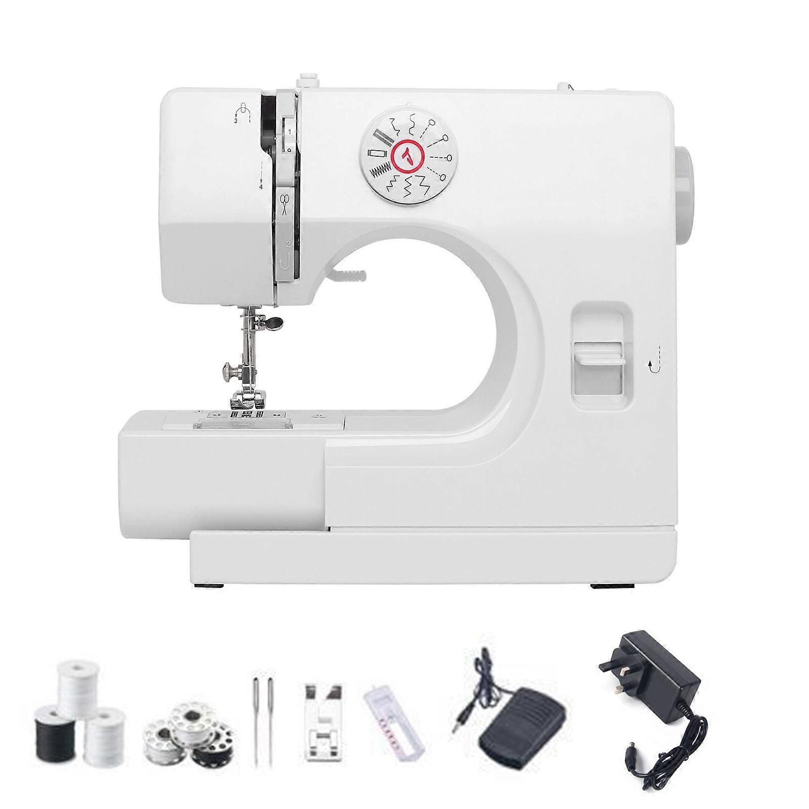 Beginner Electric Sewing Machine Set  with Replaceable Foot Pedal and Sewing Accessories, 12 Stitching Pattern