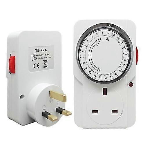 24 Hour Mechanical Power Plug Timer Switch Clock Socket