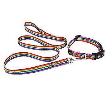 Dog Pride Fashion Accessory, Rainbow Flag Dog Collar with Non-absorbent Material for Active Pets, Swivel-style Bolt Snap Offers Safety and Ease KB