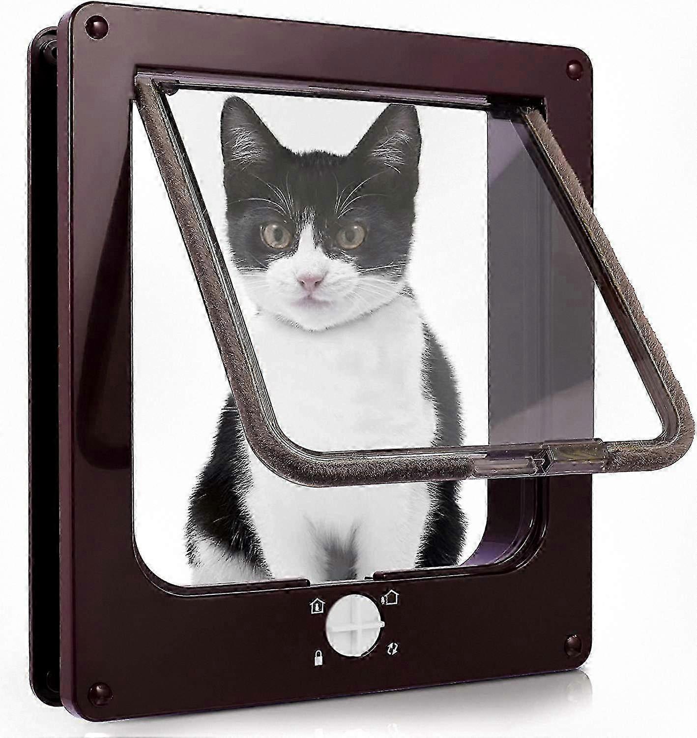 Magnetic Pet Door Suitable for Cats and Small Dogs, Featuring 4-Way Entry and Tunnel for Easy Access