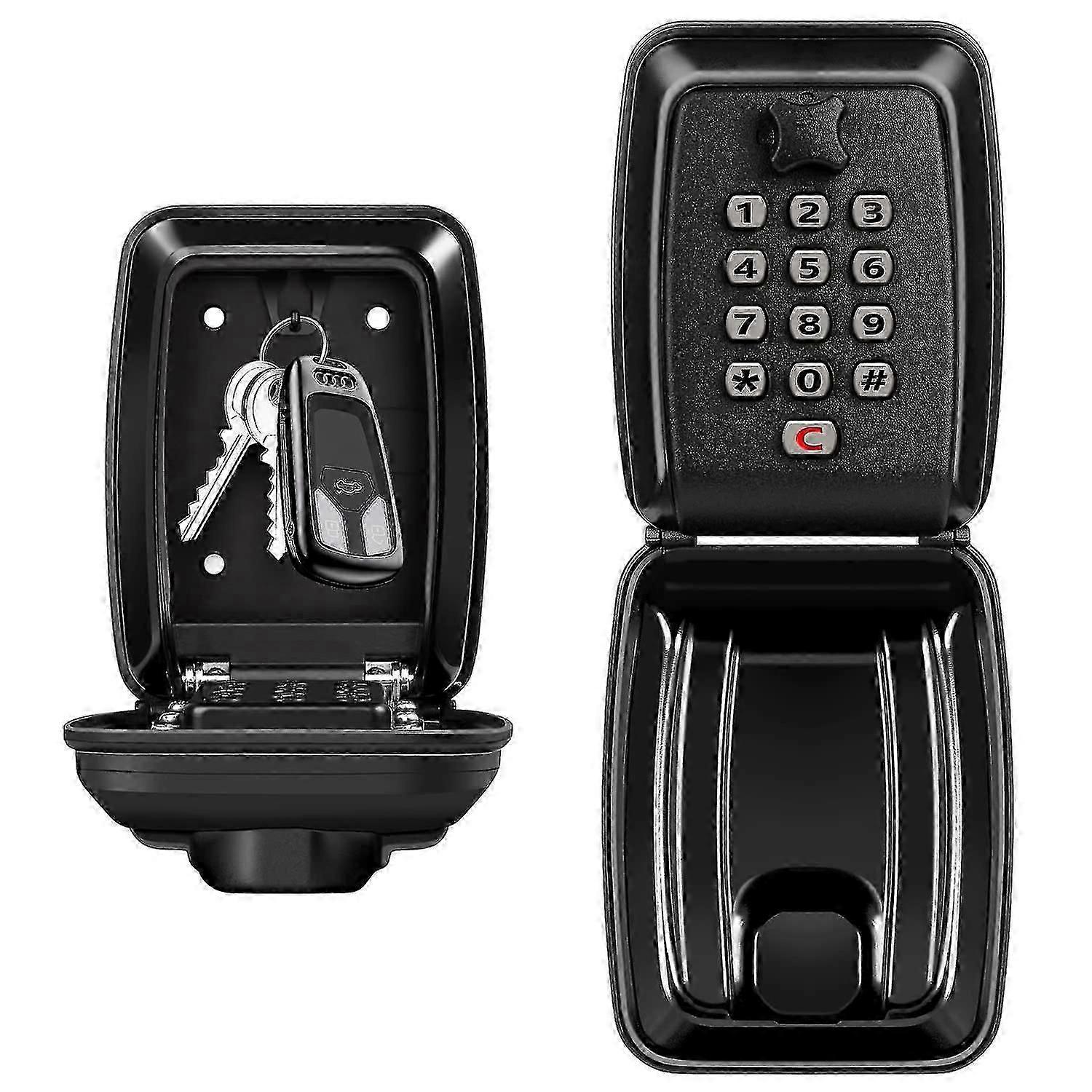 Waterproof Key Safe Box Wall-mounted Key Box Outdoor Key Box Safe Key Box Wall-mounted Key Safe Box-share Access To Your Keys Safely Black 121*95*62mm