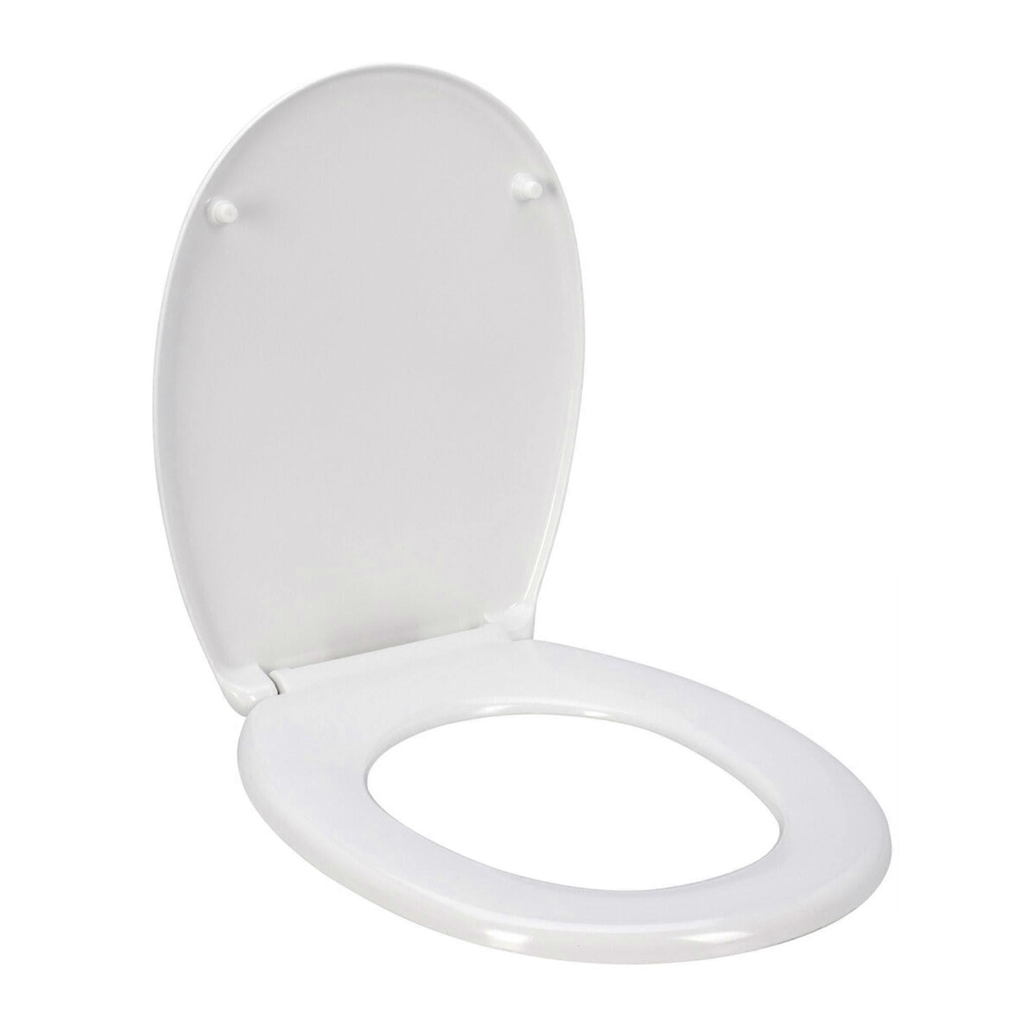 Well Home Duroplast 38 x 5.5 x 47 cm Bathroom Seat with Lid and ABS Chrome Hinges with Soft Close System