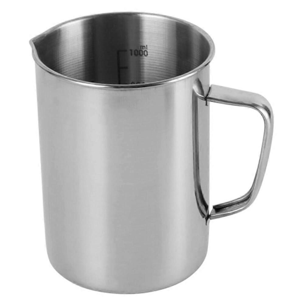 Measuring Cup Made of Stainless Steel with Handle and Spout, 2000 ml Metal Jug Measuring Cup Ml for Liquids in the Laboratory Kitchen