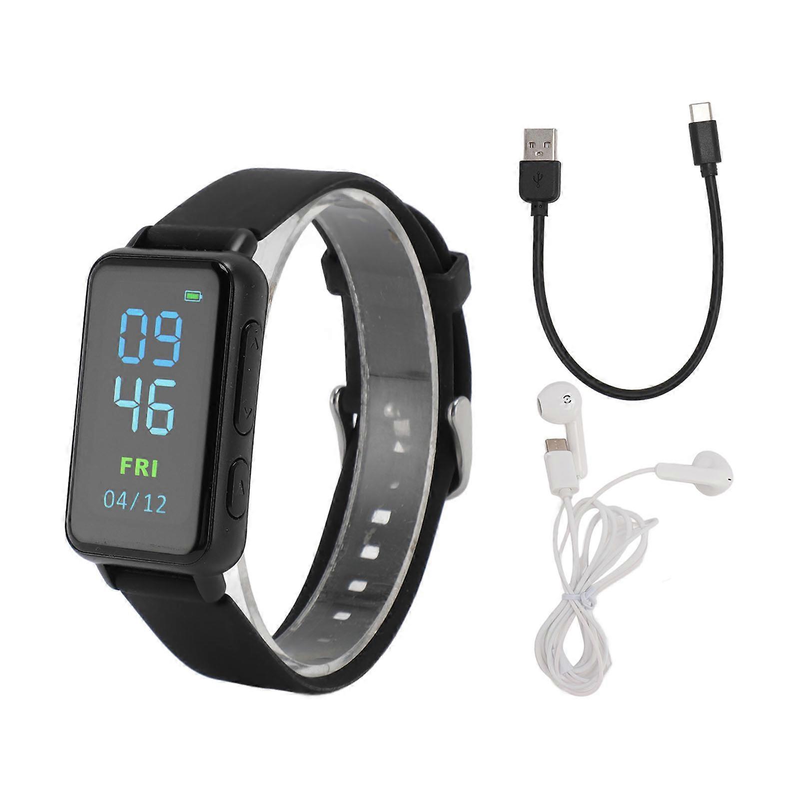 Voice Recorder Watch, MP3 Music Player, E-Book, 1.47 inch IPS Screen, Noise Reduction, Digital Voice Recorder with Earphone, 8GB