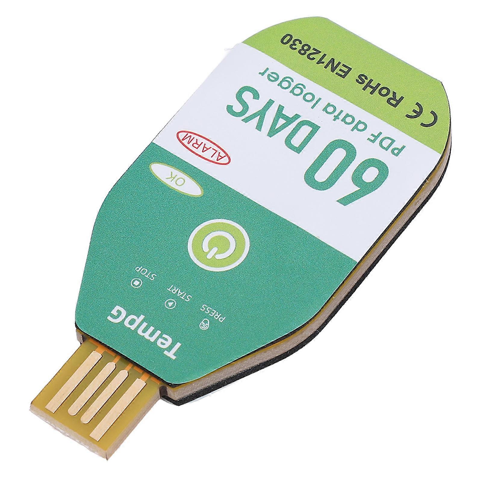 USB Temperatur Data Logger Opptaker IP67 Vanntett Engangs PDF Temperaturdatalogger For Kjølekjedetransport 60 Dager 