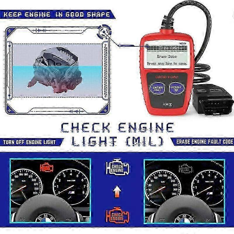 Universal 16-Pin Engine Diagnostic Scanner for Fault Code Reading and Resetting