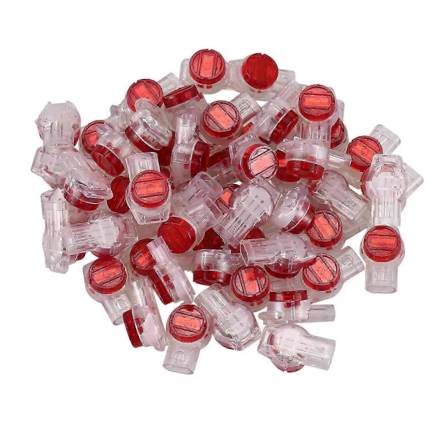 55Pcs Gel Splice UR 3-Port Wire Connectors Red & Clear