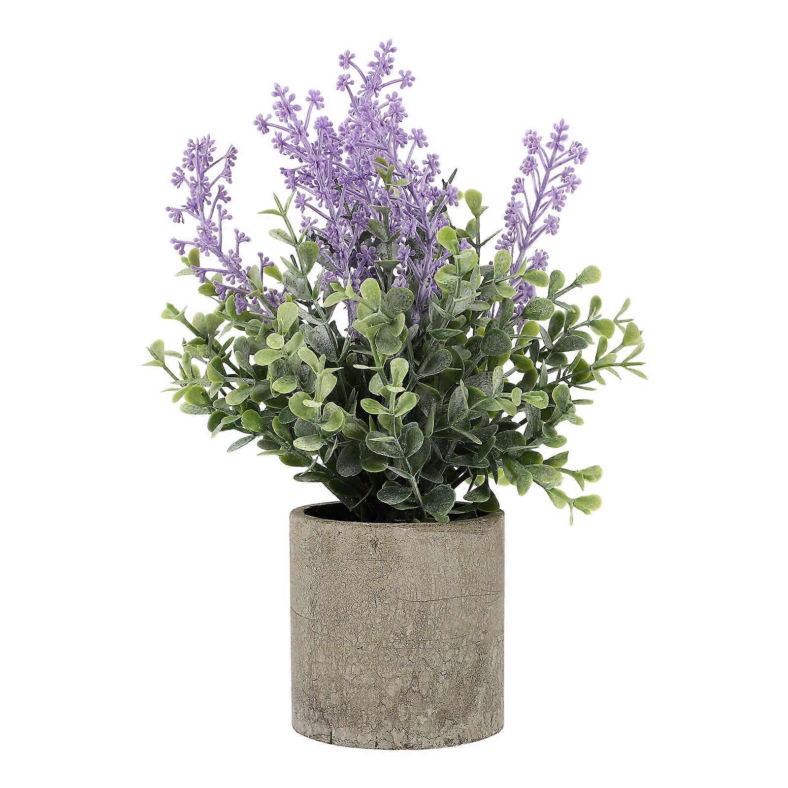 1pc Home Decoration Simulation Lavender Potted Ornament for Desktop Green