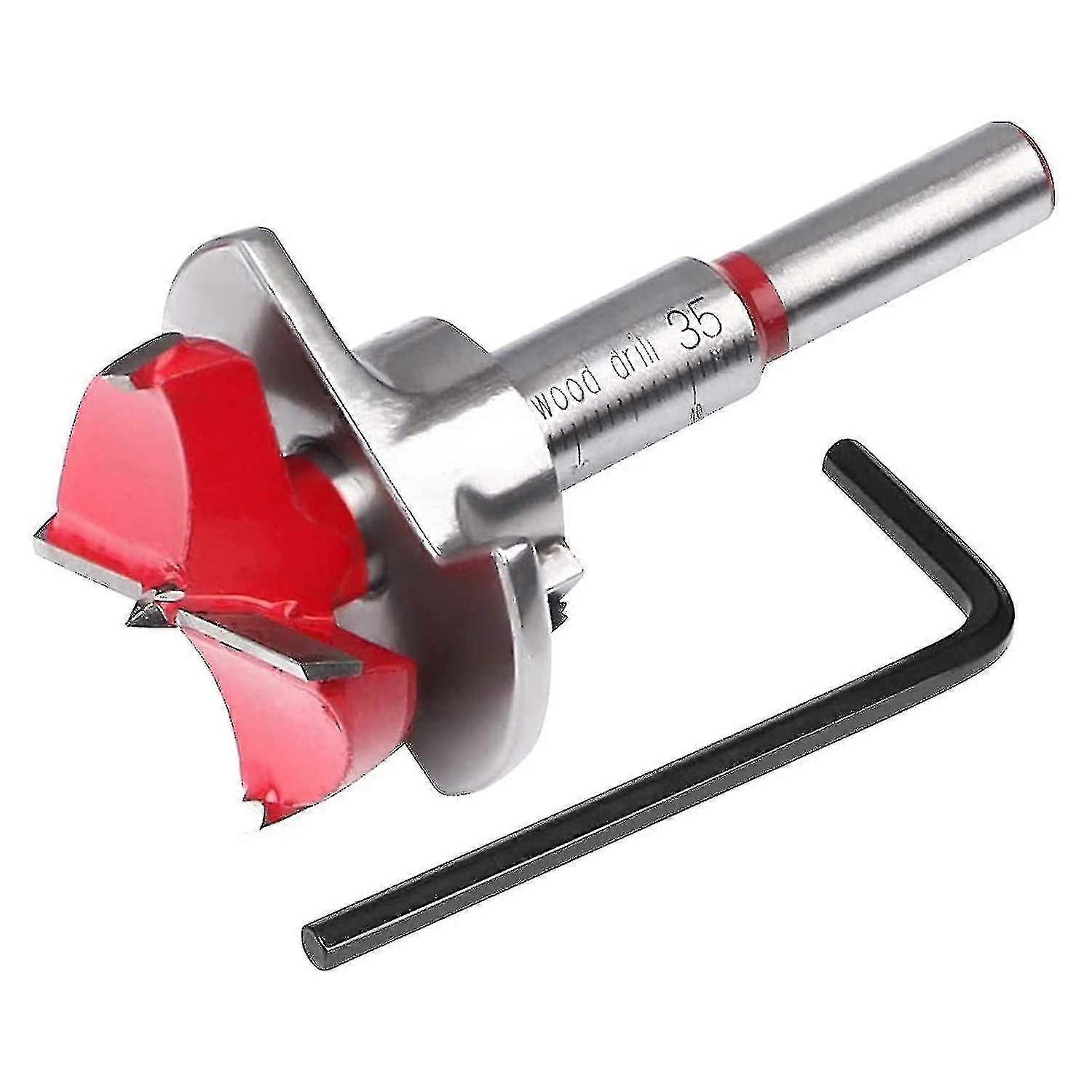 Adjustable 35mm Woodworking Router Bit with Depth Stop, Carbide Hole Saw for Wood, 10-40mm Depth Range
