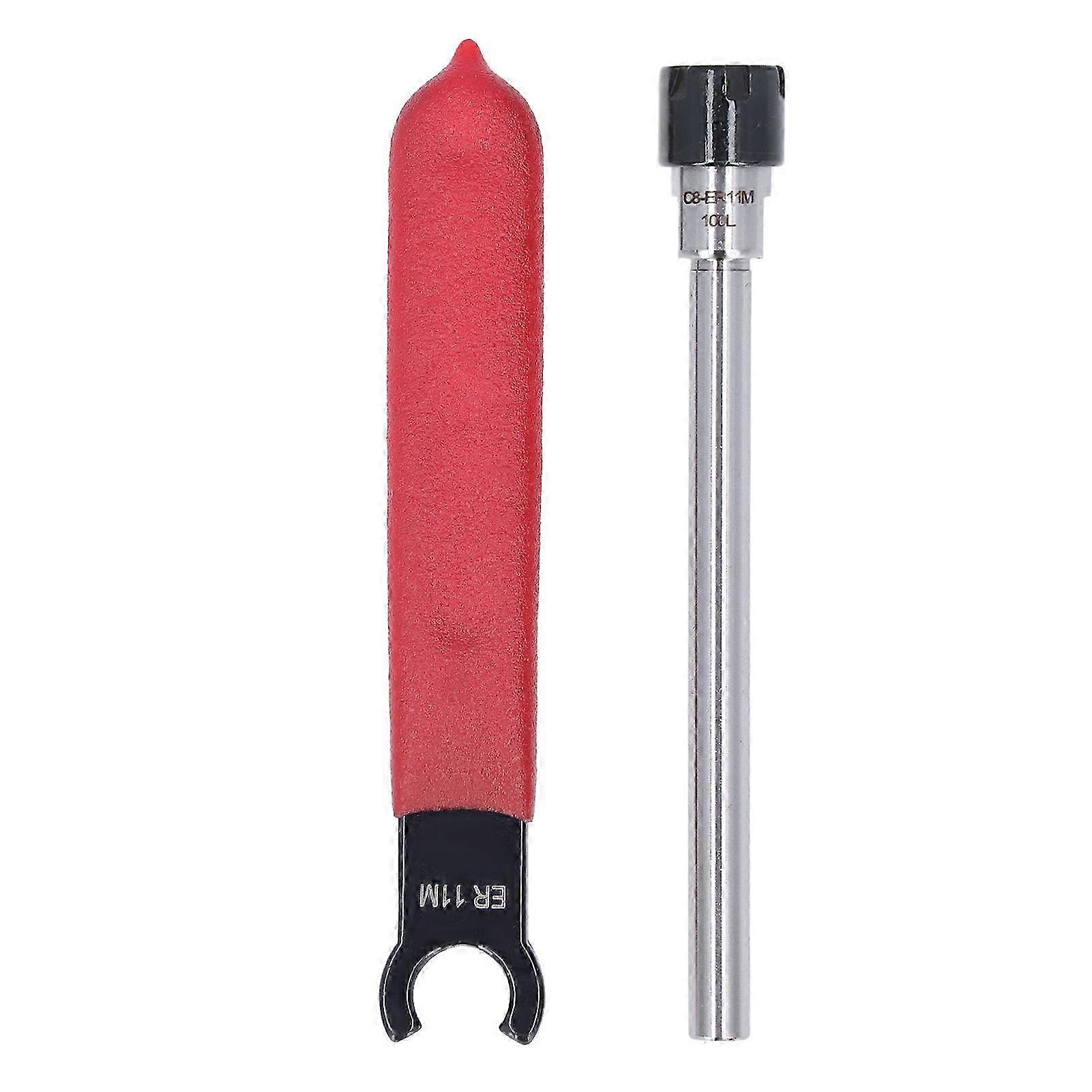 2Pcs/Set Router Collet Extension Rod Straight Shank with Wrench Kit C8?ER11M?100L--