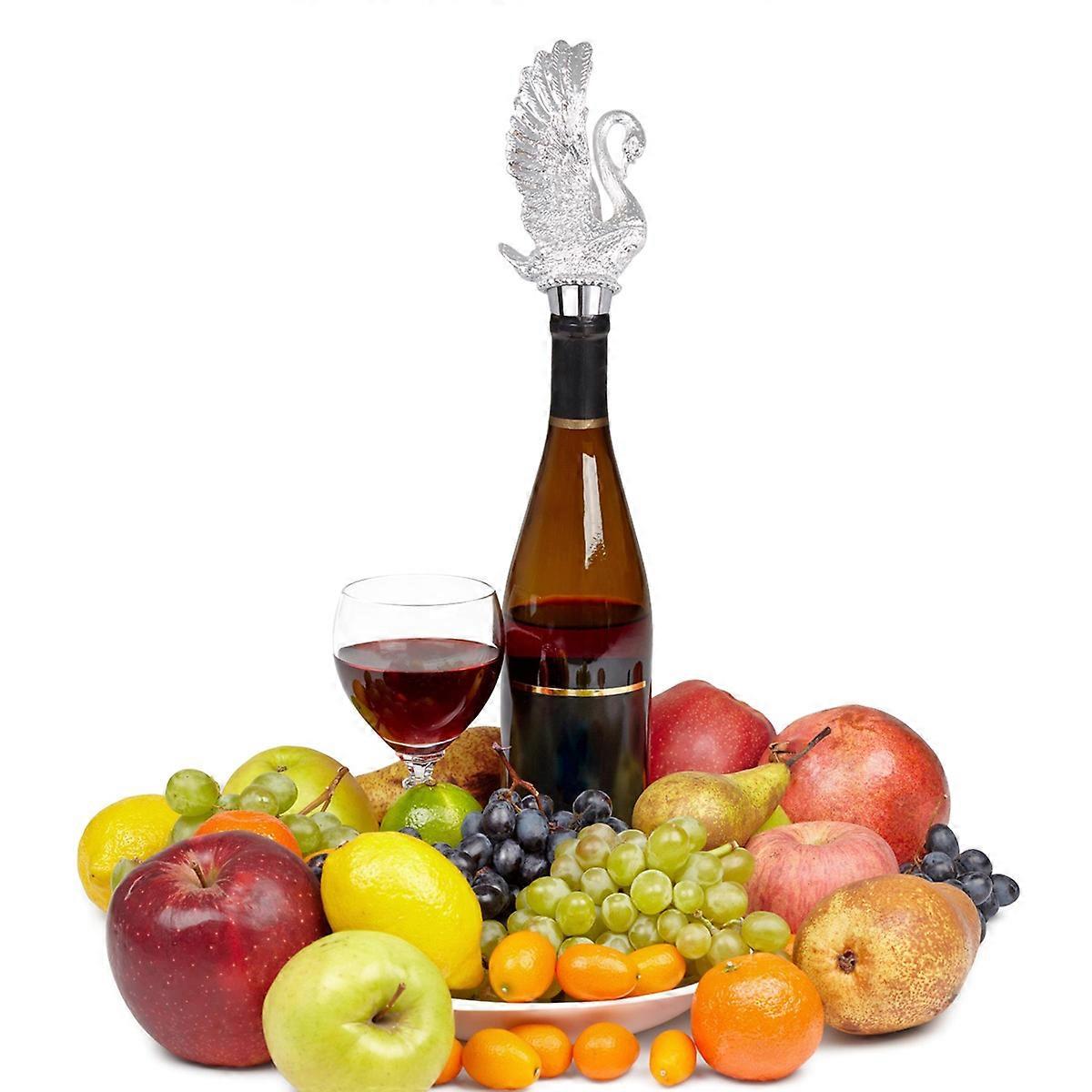 Swan Shaped Beverage Bottle Stopper Portable Elegant Design Restaurant 14.50x5.00x2.80cm 1Pcs