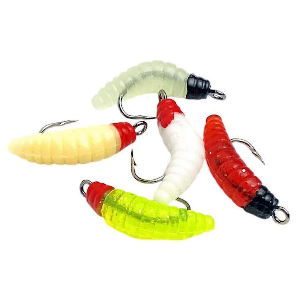Soft Silicone Fishing Lures Fishing Tackle with Realistic Mealworm Look Suitable for Pike, Walleye, Perch 30 Pieces in A Box
