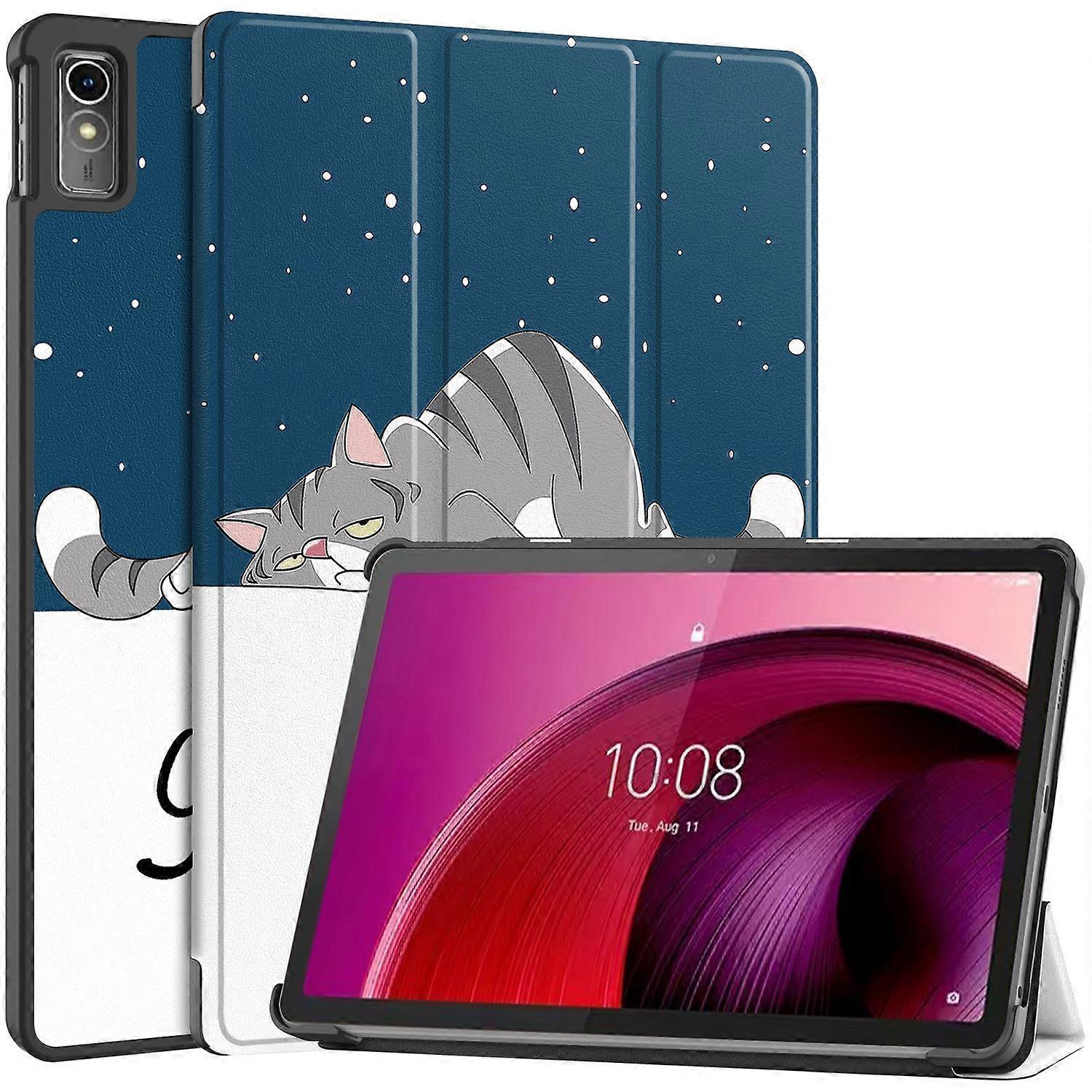 For Lenovo Tab M10 5G PU Leather Trifold Stand Cover Pattern Printing Auto Wake Sleep Tablet Case