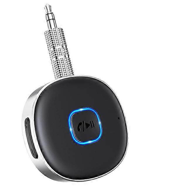 Car Bluetooth AUX Adapter, Mini Bluetooth 5.0 Receiver, Bluetooth Car Adapter AUX, Hands-free Calls, Dual Connection, 16H Playtime(Black)