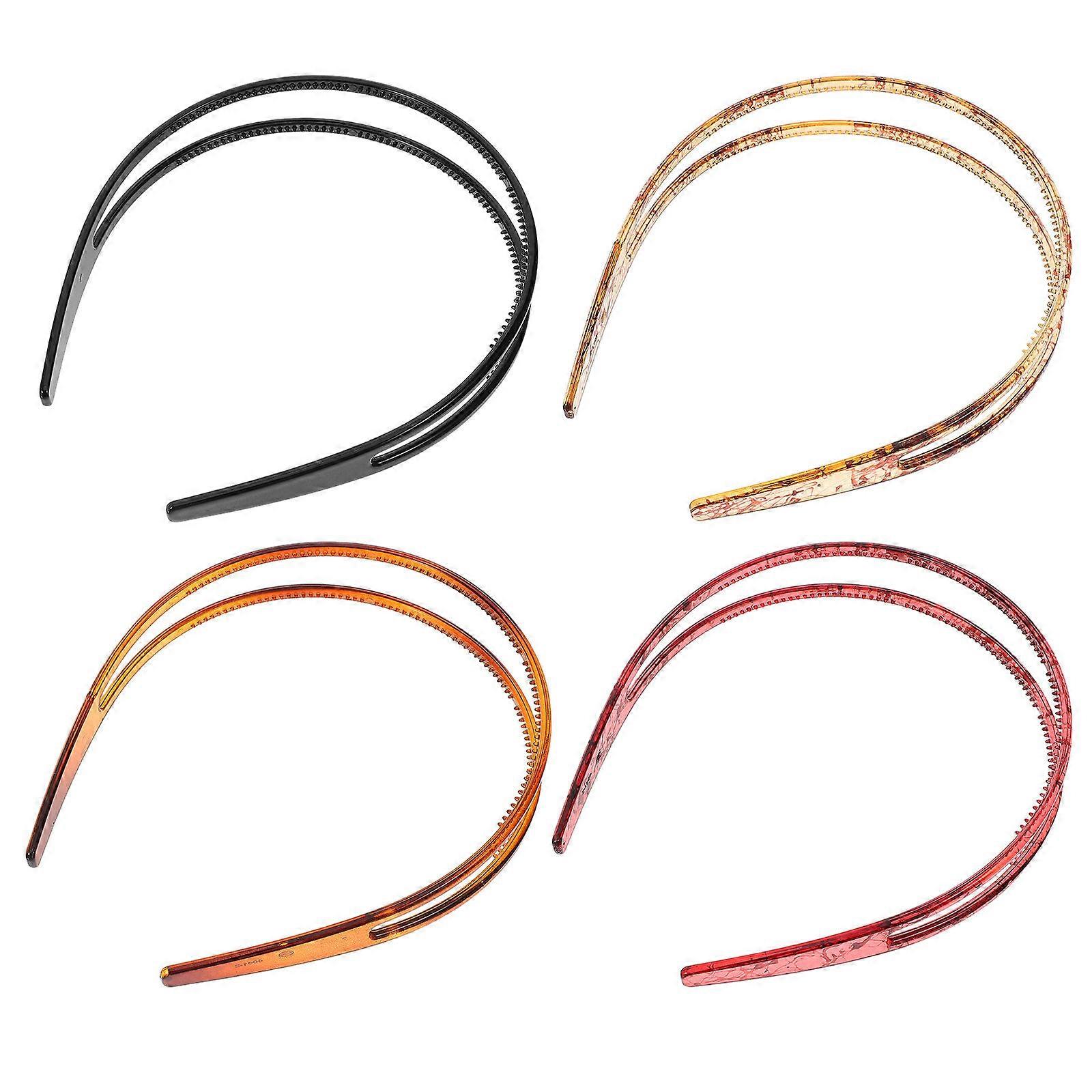 a refined and professional product description based on the title you provided:

 

**4 Pack Women's Non Slip Hairbands – Double Hollow Design for
