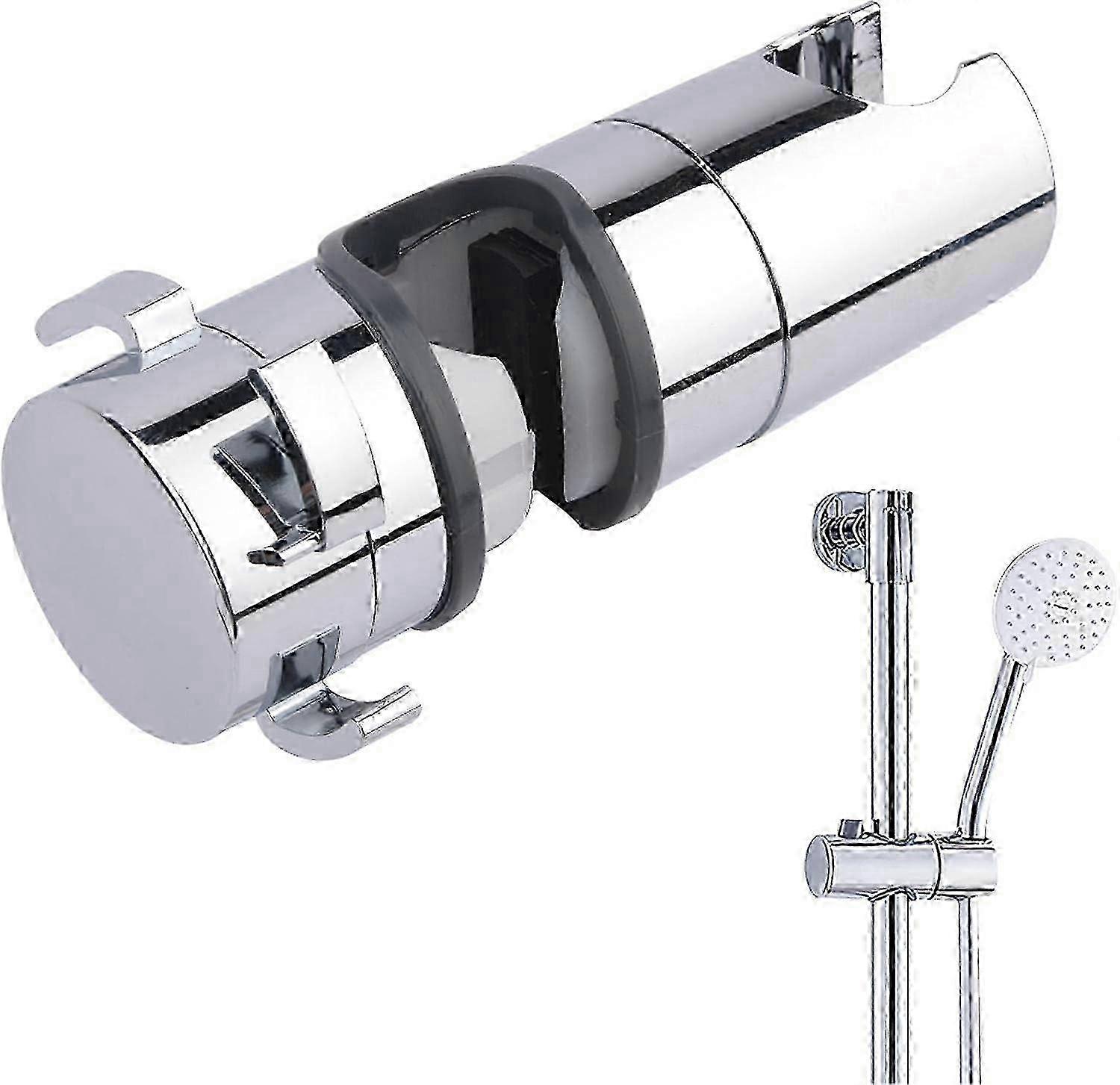 Adjustable Shower Sprayer Holder for Slide Bar, Universal 18-25 mm O.D. Rail Head Holder for Slide Bar Slider Clamp Bathroom Replacement SZRH A-F
