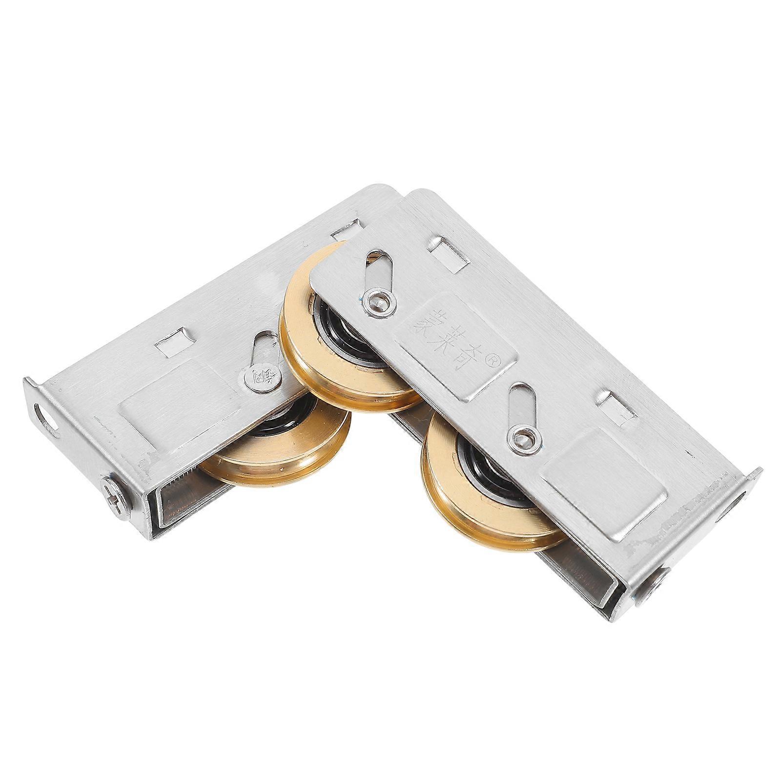 Screen Door Pulley Replacement 828 Type Double Copper Wheel High Load Capacity for Business Owners Weather Resistance Brass Material 2Pcs