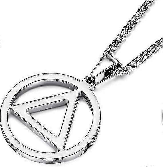 Necklace For Men Stainless Steel Aa Recovery Triangle Necklace Sobriety Gifts For Men